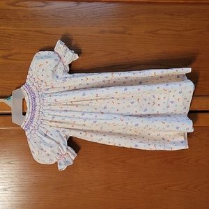 Custom made girls smocked dress.